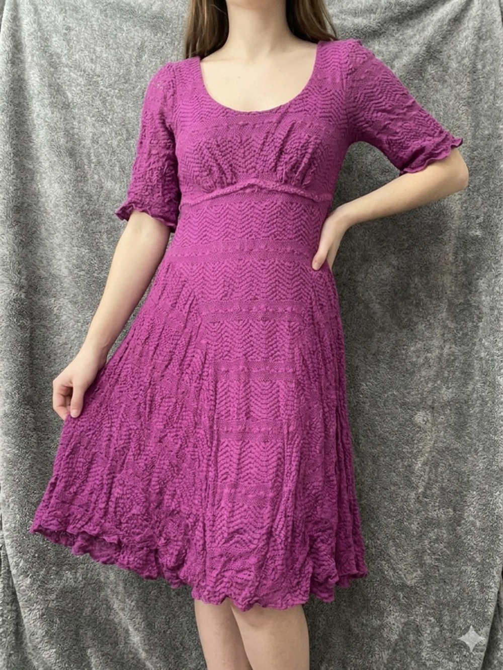 Rabbit Rabbit Rabbit Designs Chevron Lace Fit & Flare Whimsical Dress Size 12